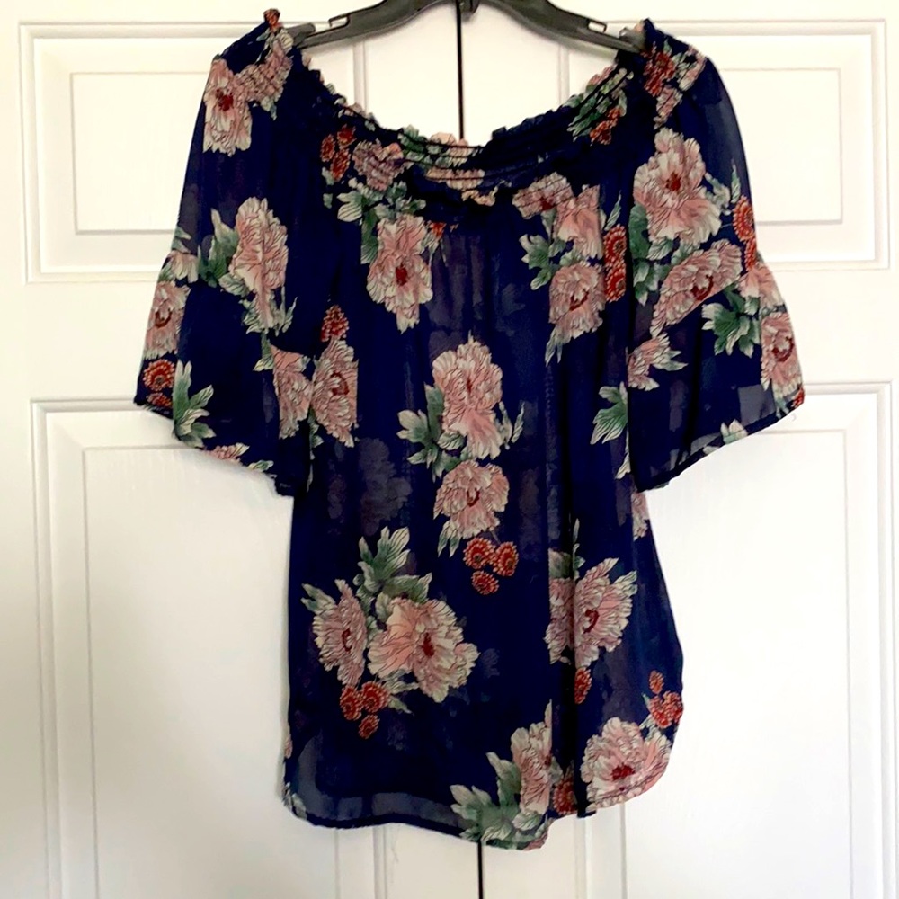 Sheer, floral top